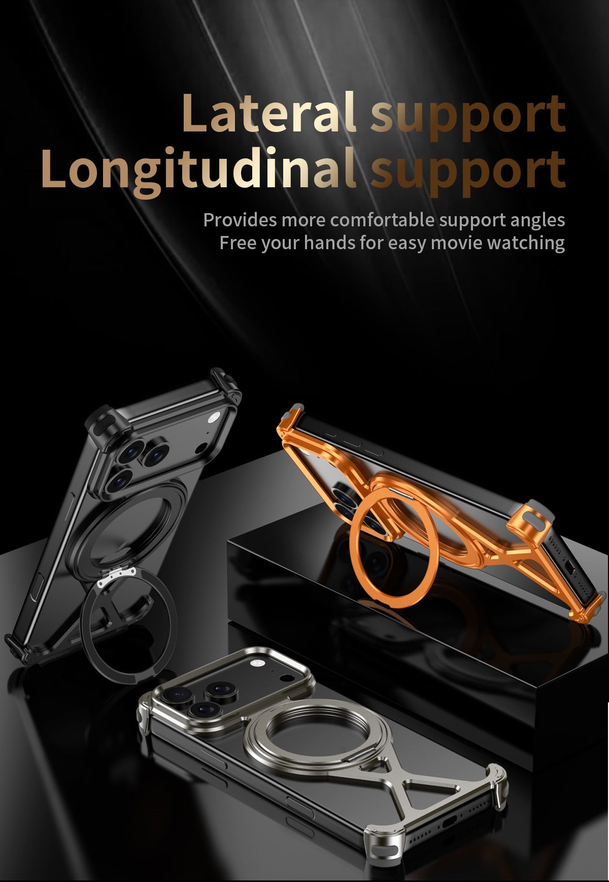 Personalized X-Line Styling Metal Magnetic Rotating Bracket Phone Case