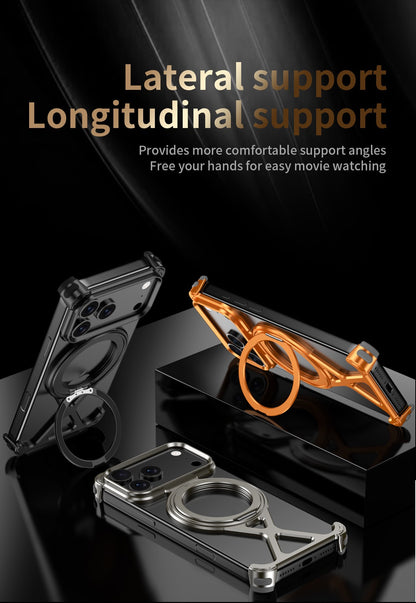 Personalized X-Line Styling Metal Magnetic Rotating Bracket Phone Case