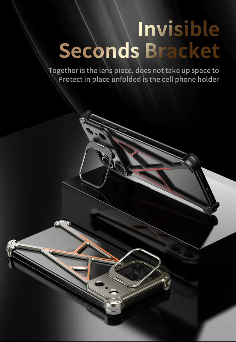 Innovative A-shaped Metal Lens Holder Phone Case