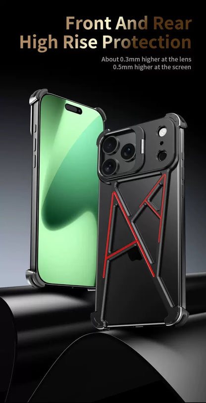 Innovative A-shaped Metal Lens Holder Phone Case