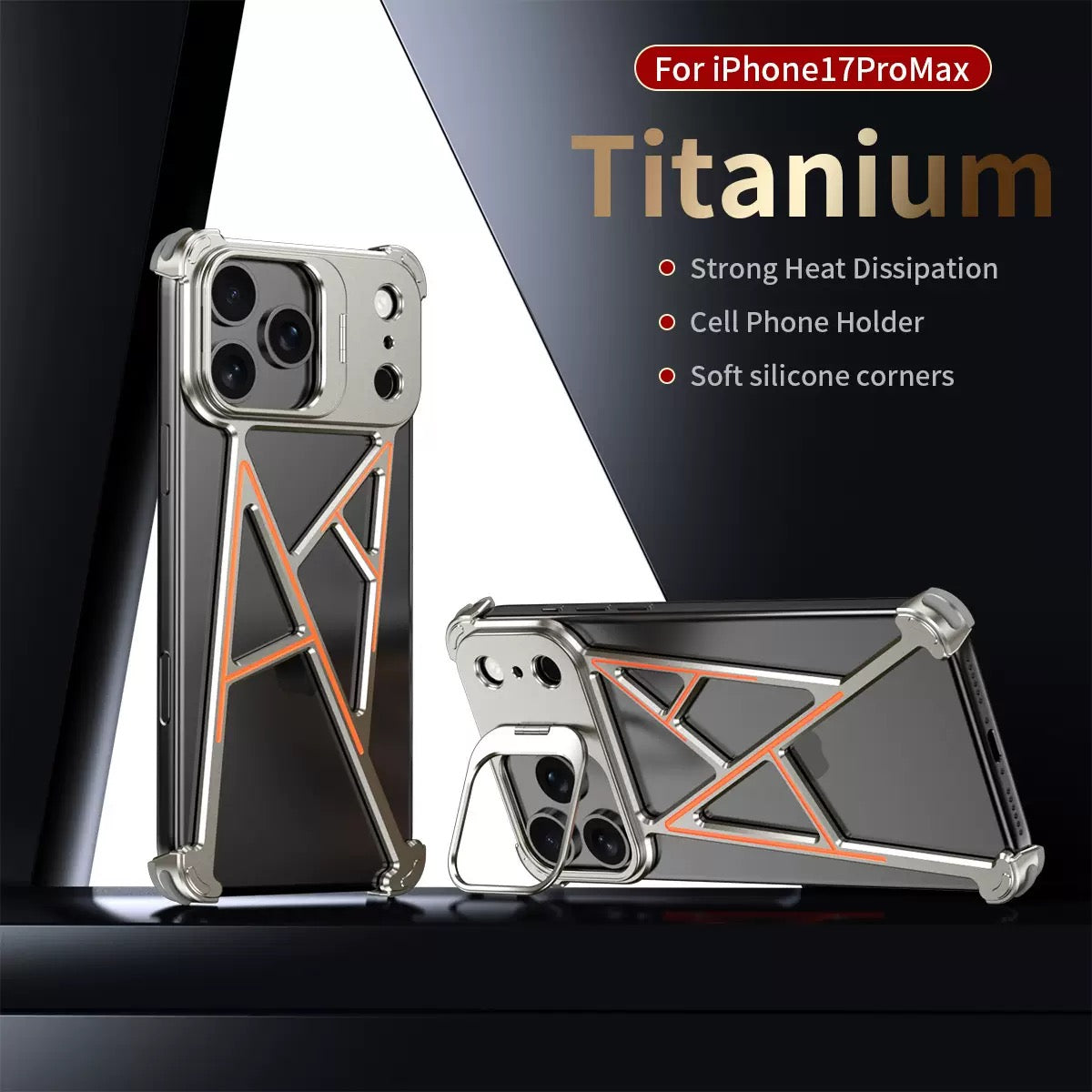 Innovative A-shaped Metal Lens Holder Phone Case