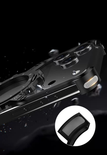 Mechanical Gear Luminous Rotating Bracket Magnetic Phone Case