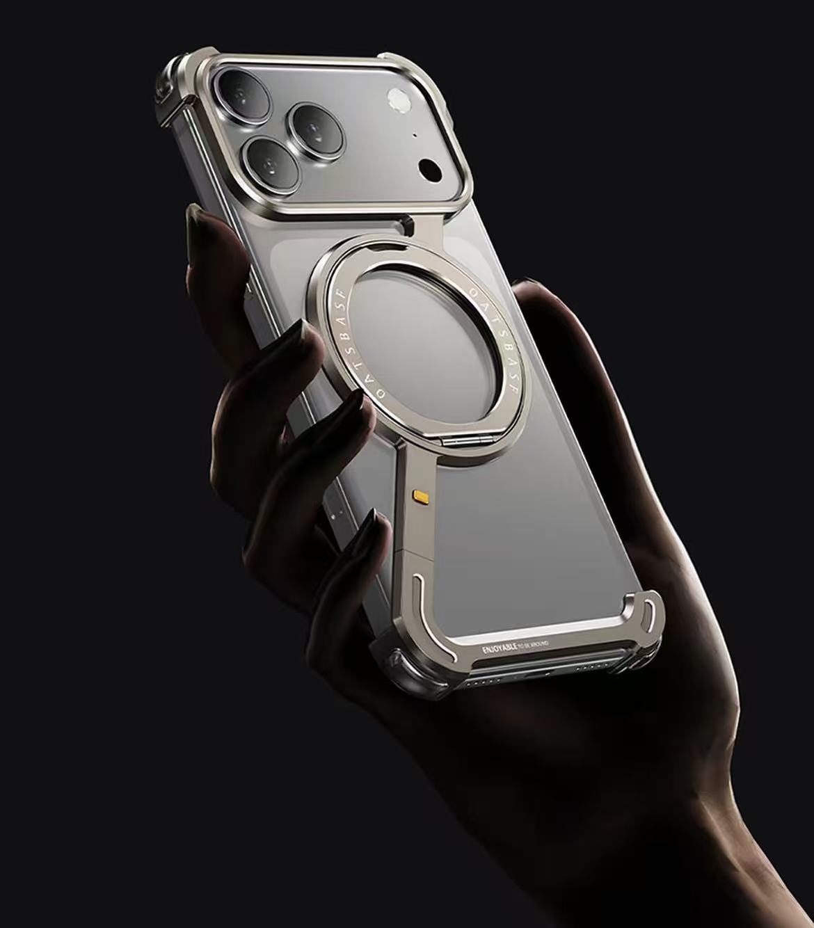 Creative Z-shaped Metal Rotating Stand Magnetic Phone Case