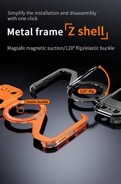 New Z-shaped Metal Magnetic Phone Case