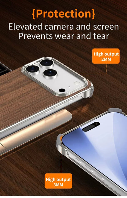 Metal Frameless Wood Grain Magnetic Phone Case