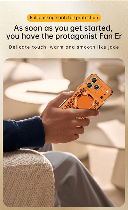 Super Cool Heat Dissipation Anti-fall Metal Magnetic Phone Case