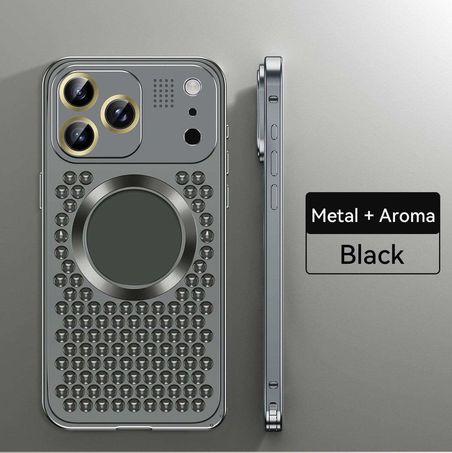 Super Cool Heat Dissipation Anti-fall Metal Magnetic Phone Case