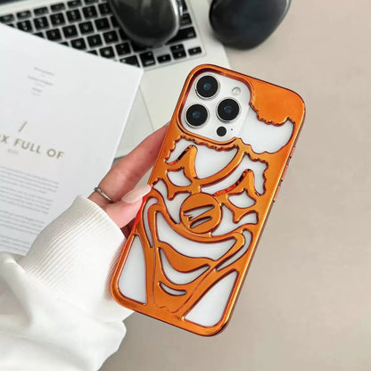 Electroplating frosted hollow clown phone case