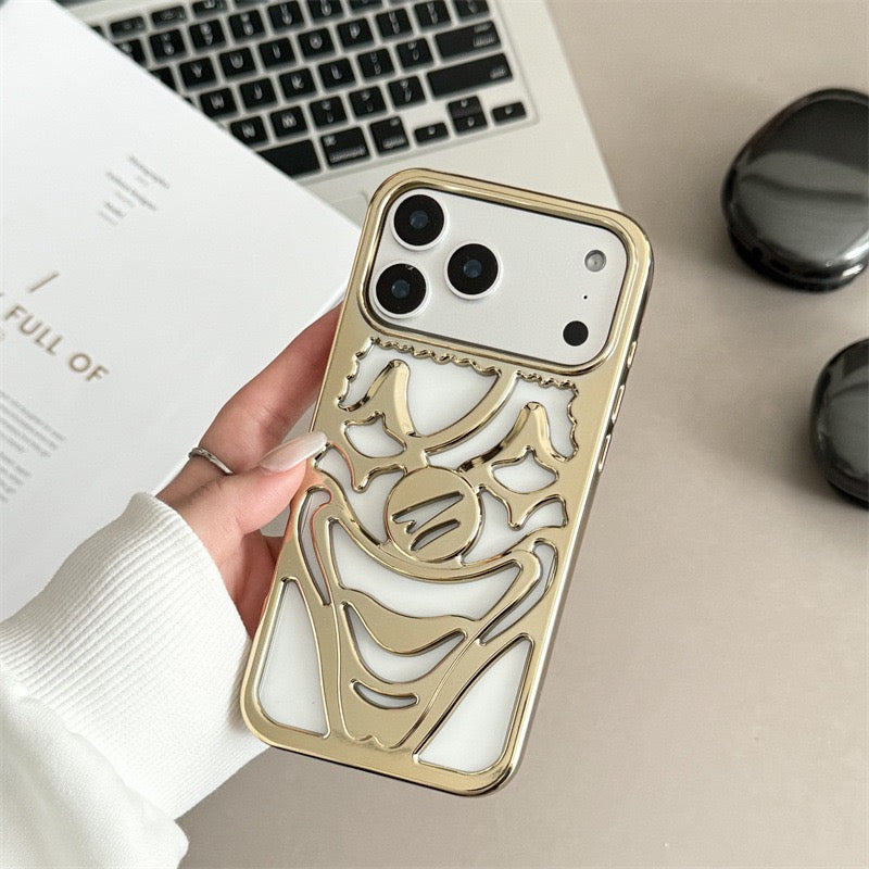 Electroplating frosted hollow clown phone case