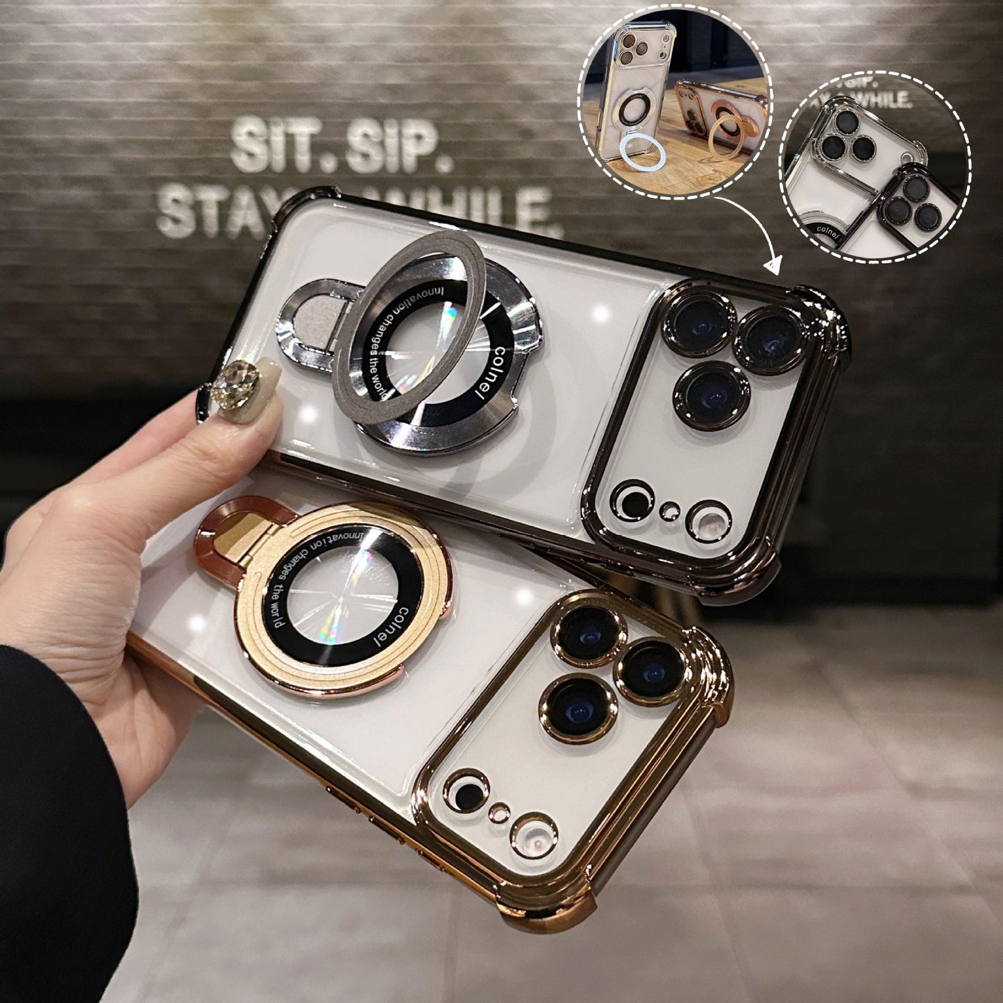 Fashion Anti-fall Bracket Magnetic Phone Case