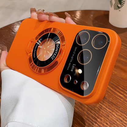 Fashion frosted lens protector bracket phone case