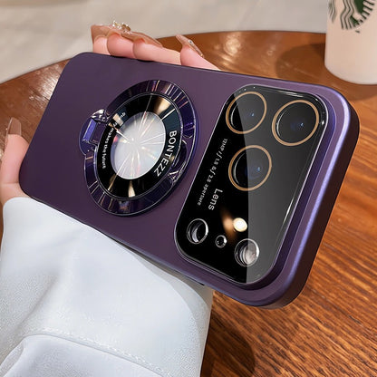 Fashion frosted lens protector bracket phone case