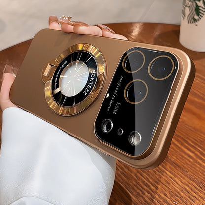 Fashion frosted lens protector bracket phone case