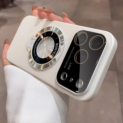 Fashion frosted lens protector bracket phone case