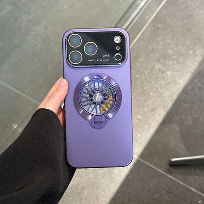 Lens protection rotating gyroscope phone case