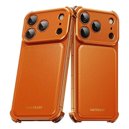 Luxury Metal Leather Borderless Magnetic Phone Case