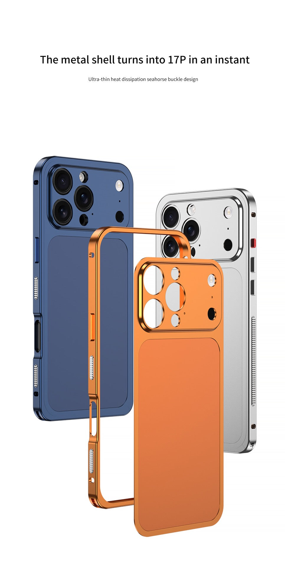 Metal frosted back panel heat dissipation frame magnetic phone case