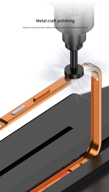 Metal frosted back panel heat dissipation frame magnetic phone case