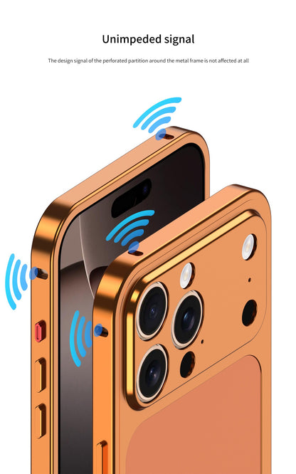 Metal frosted back panel heat dissipation frame magnetic phone case