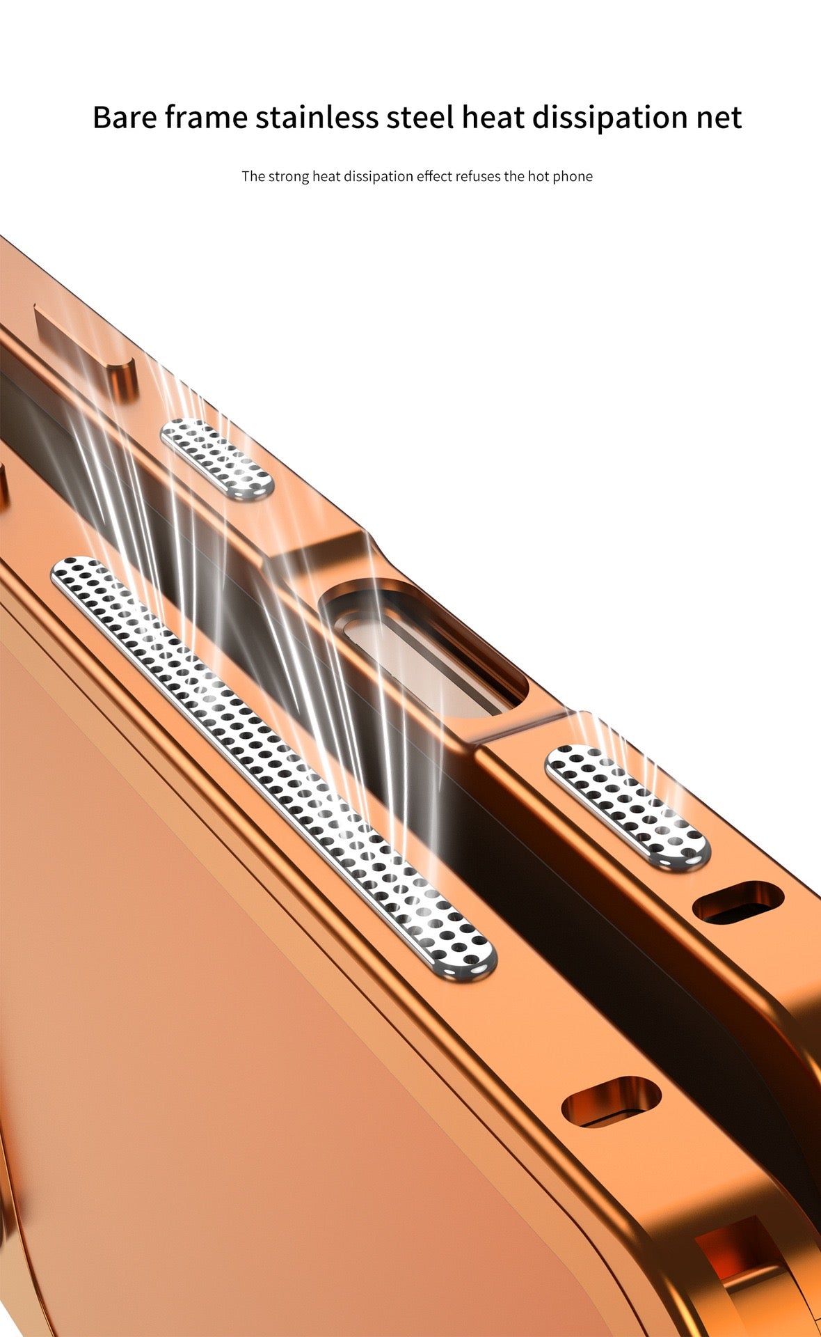 Metal frosted back panel heat dissipation frame magnetic phone case