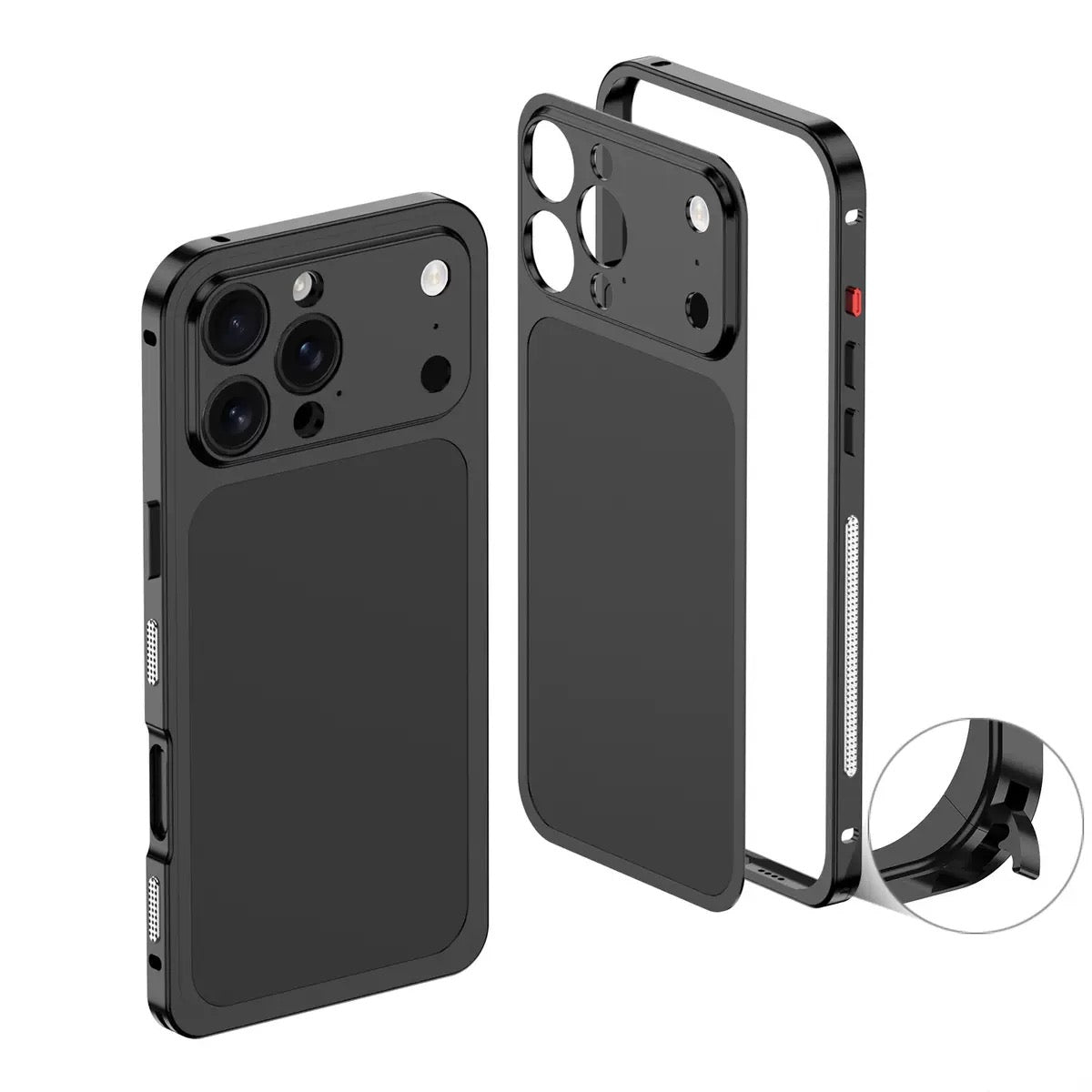Metal frosted back panel heat dissipation frame magnetic phone case