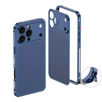 Metal frosted back panel heat dissipation frame magnetic phone case
