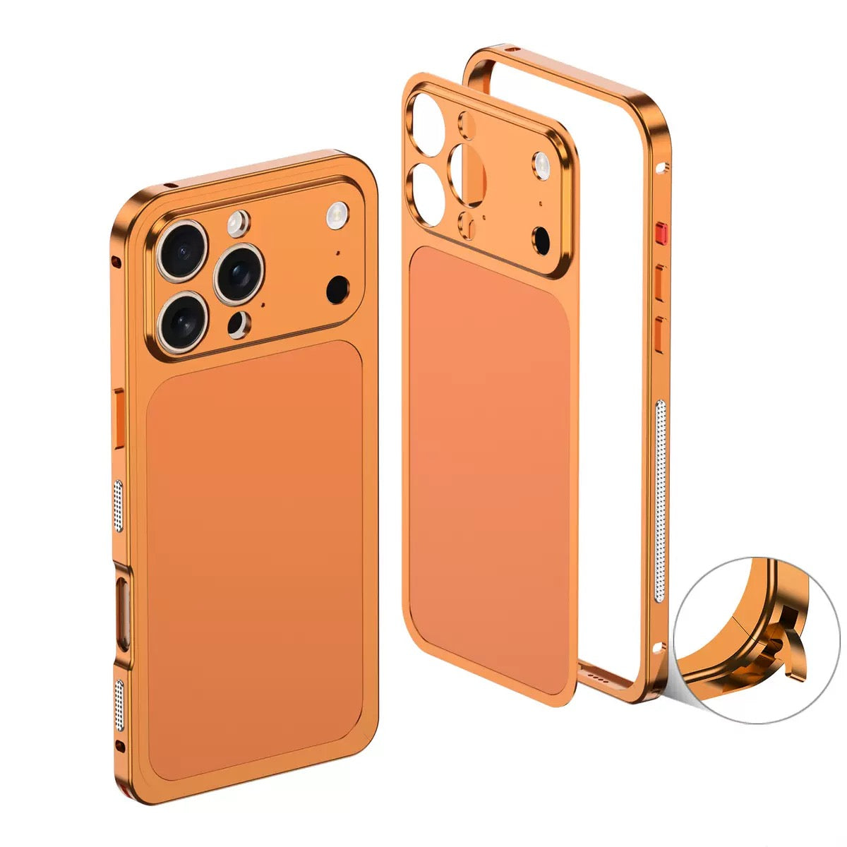 Metal frosted back panel heat dissipation frame magnetic phone case