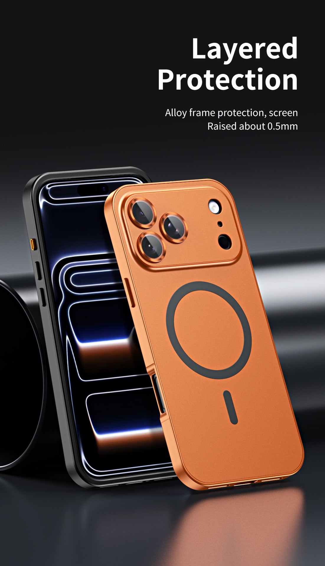 Eco-friendly alloy snap-on magnetic phone case