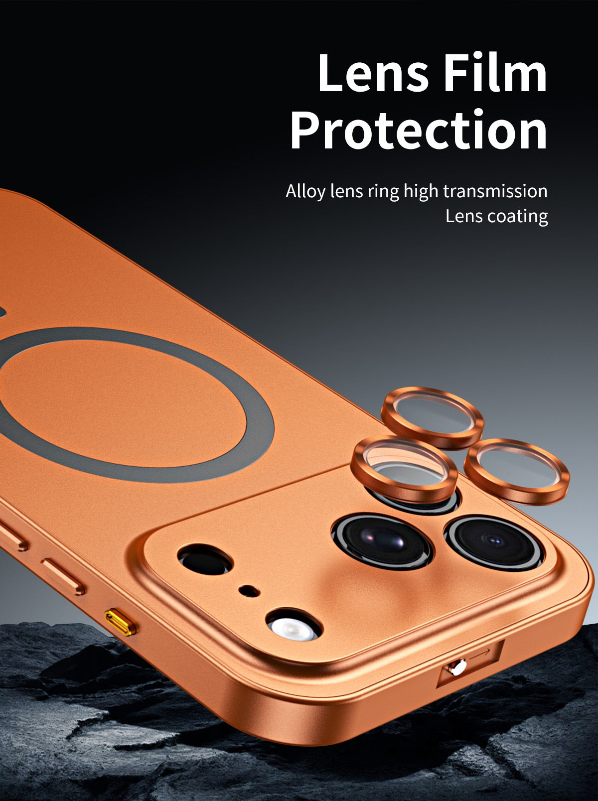 Eco-friendly alloy snap-on magnetic phone case