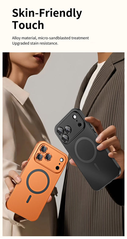 Eco-friendly alloy snap-on magnetic phone case