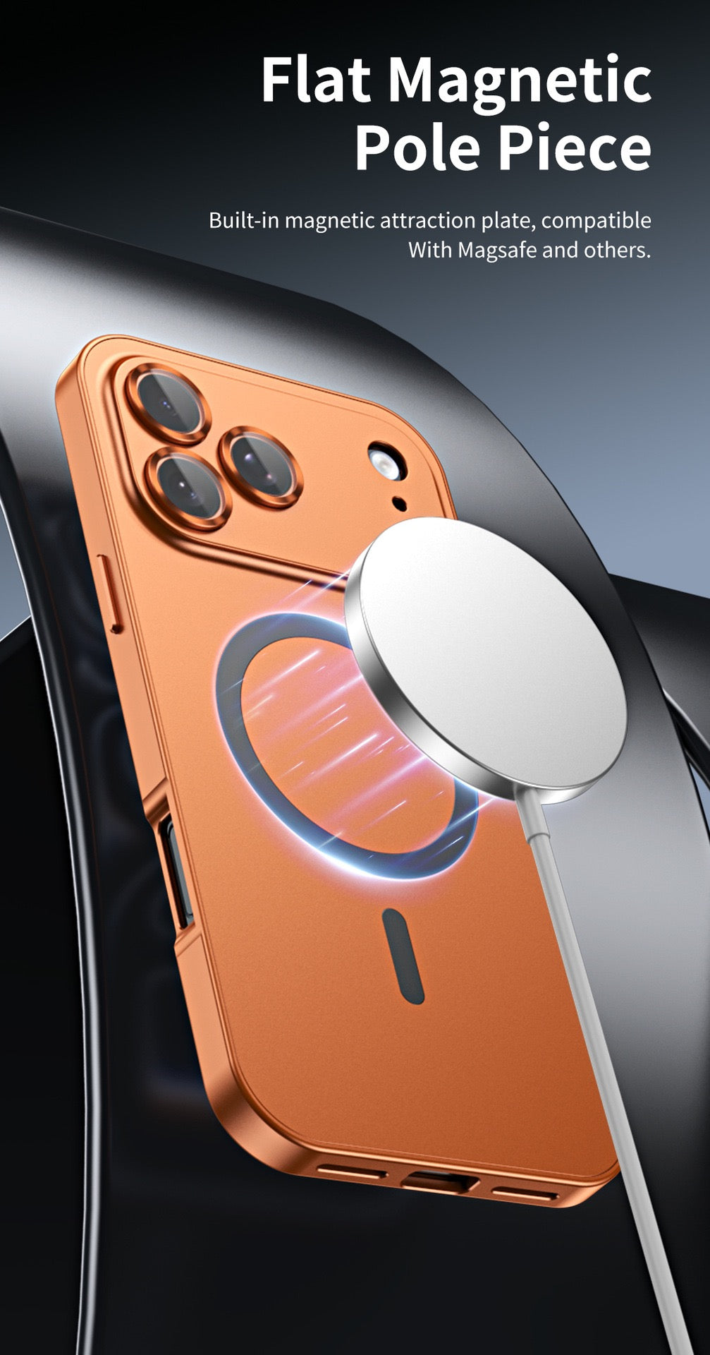 Eco-friendly alloy snap-on magnetic phone case