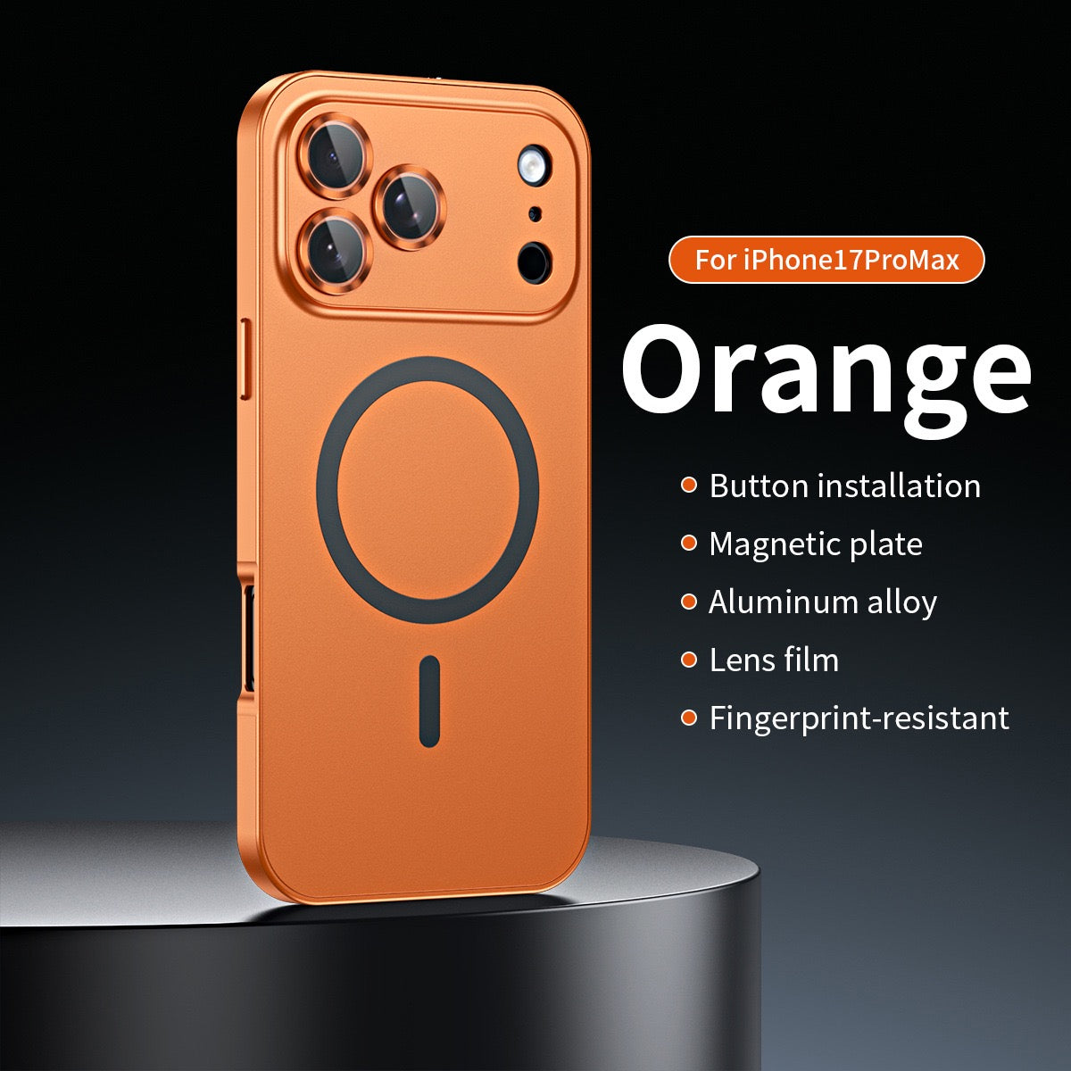 Eco-friendly alloy snap-on magnetic phone case