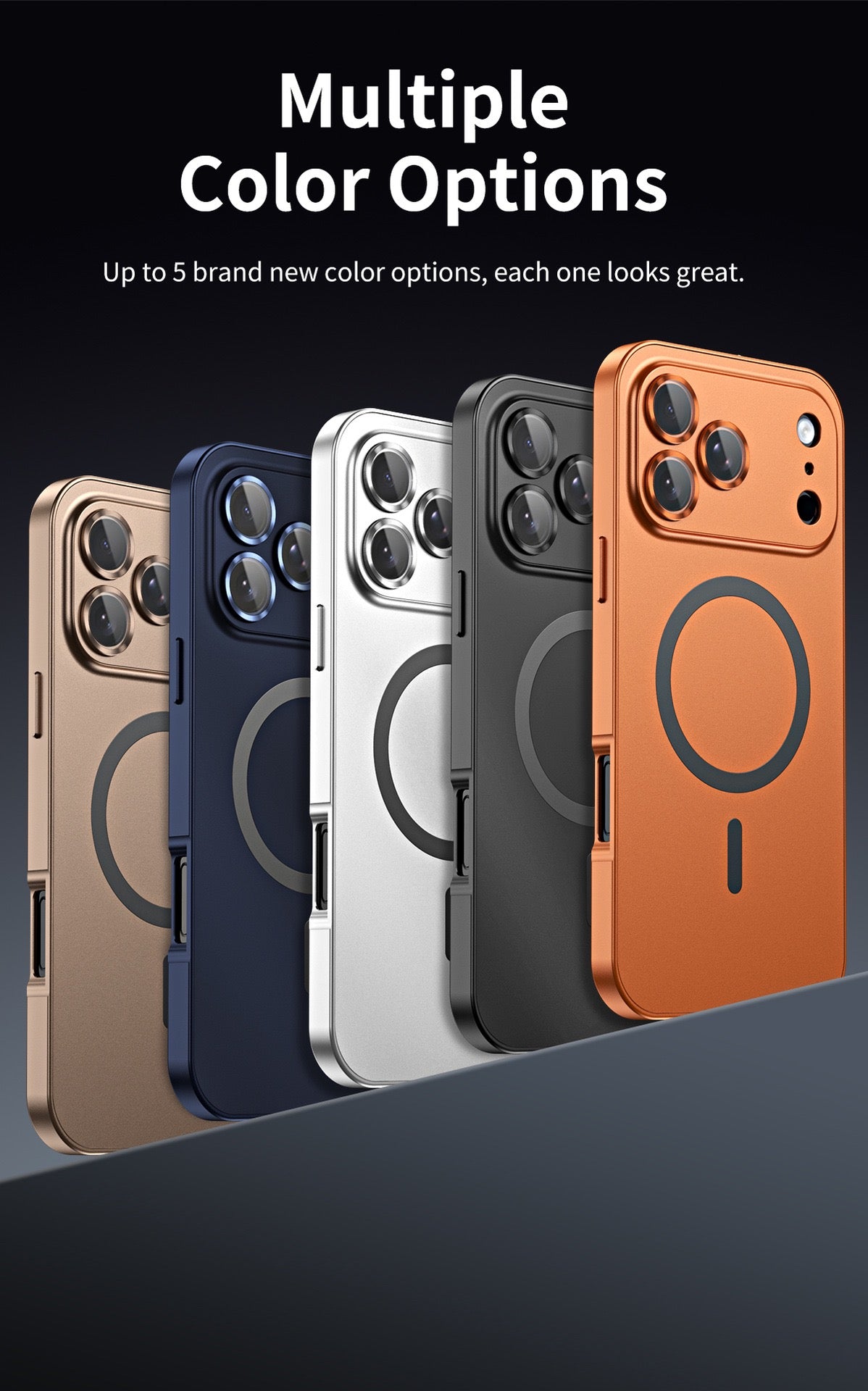 Eco-friendly alloy snap-on magnetic phone case