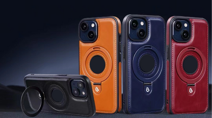 2025 New leather stand magnetic phone case