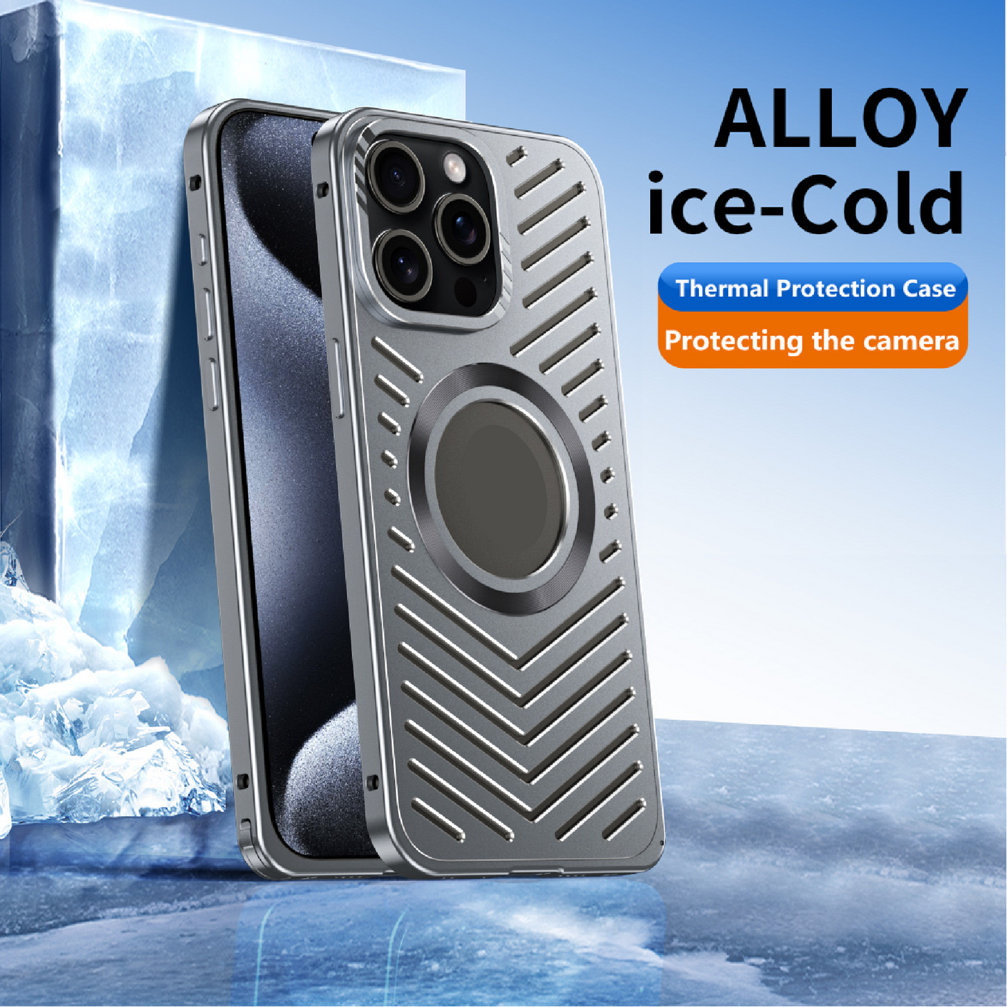 Ice-dazzling Magnetic Metal Buckle Heat Dissipation Phone Case