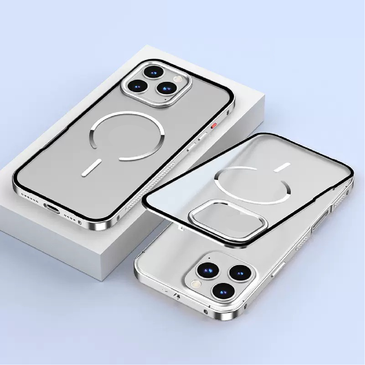 New Design Frosted Back Metal Frame Magnetic Anti-Fall Phone Case