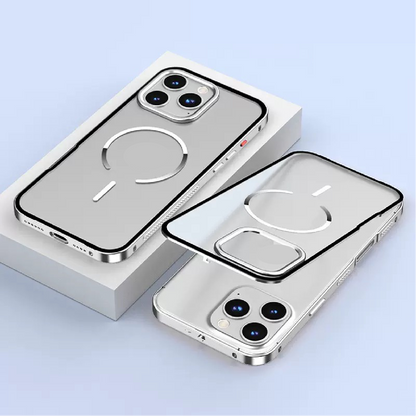 New Design Frosted Back Metal Frame Magnetic Anti-Fall Phone Case