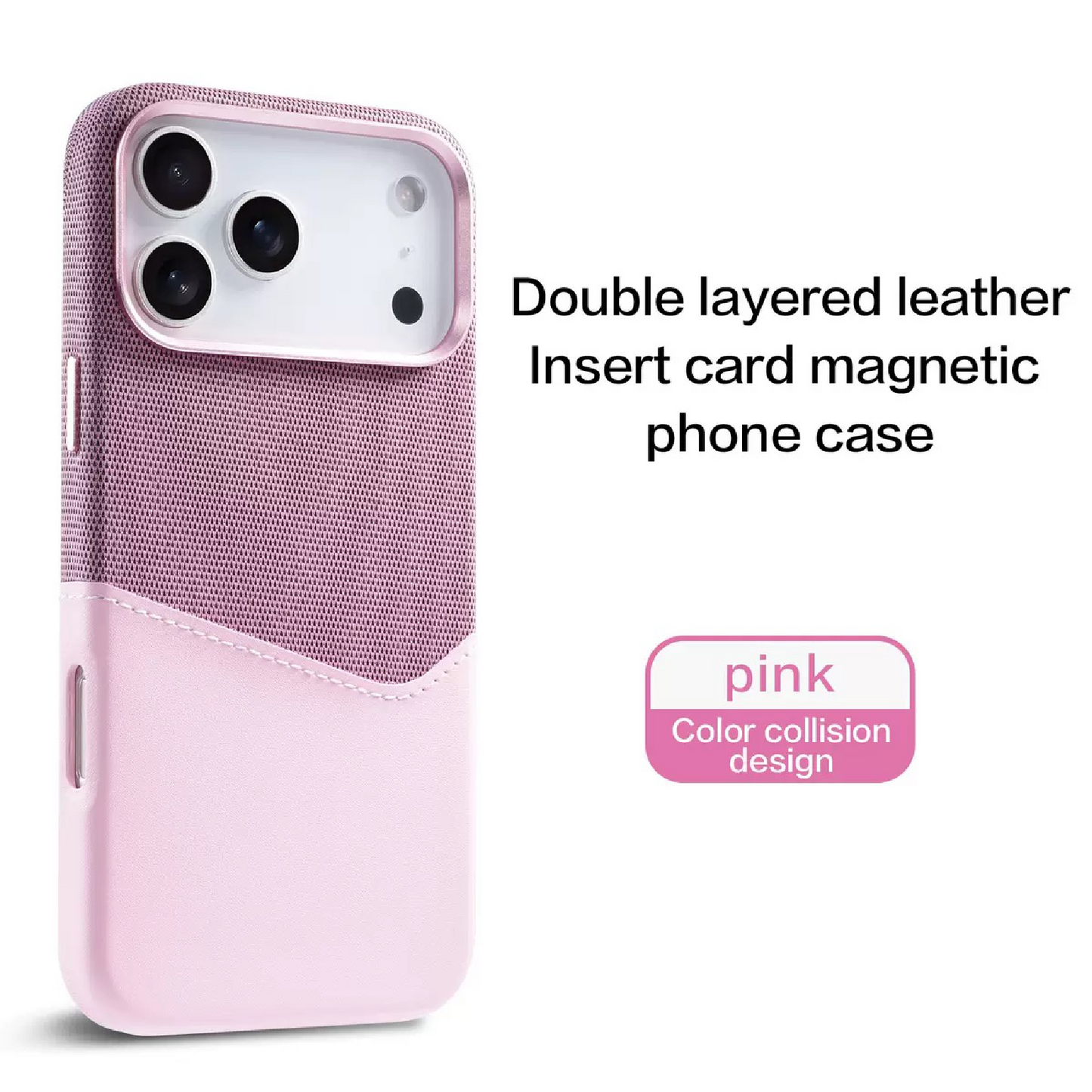 Unique Leather Textured Stitching Magnetic Card Slot Phone Case