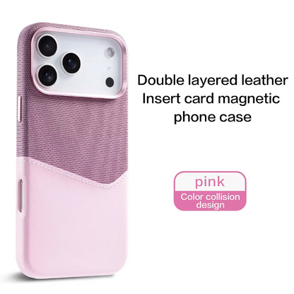 Unique Leather Textured Stitching Magnetic Card Slot Phone Case