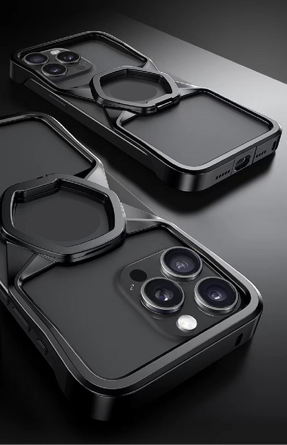 Hexagonal Metal Stand Magnetic Phone Case