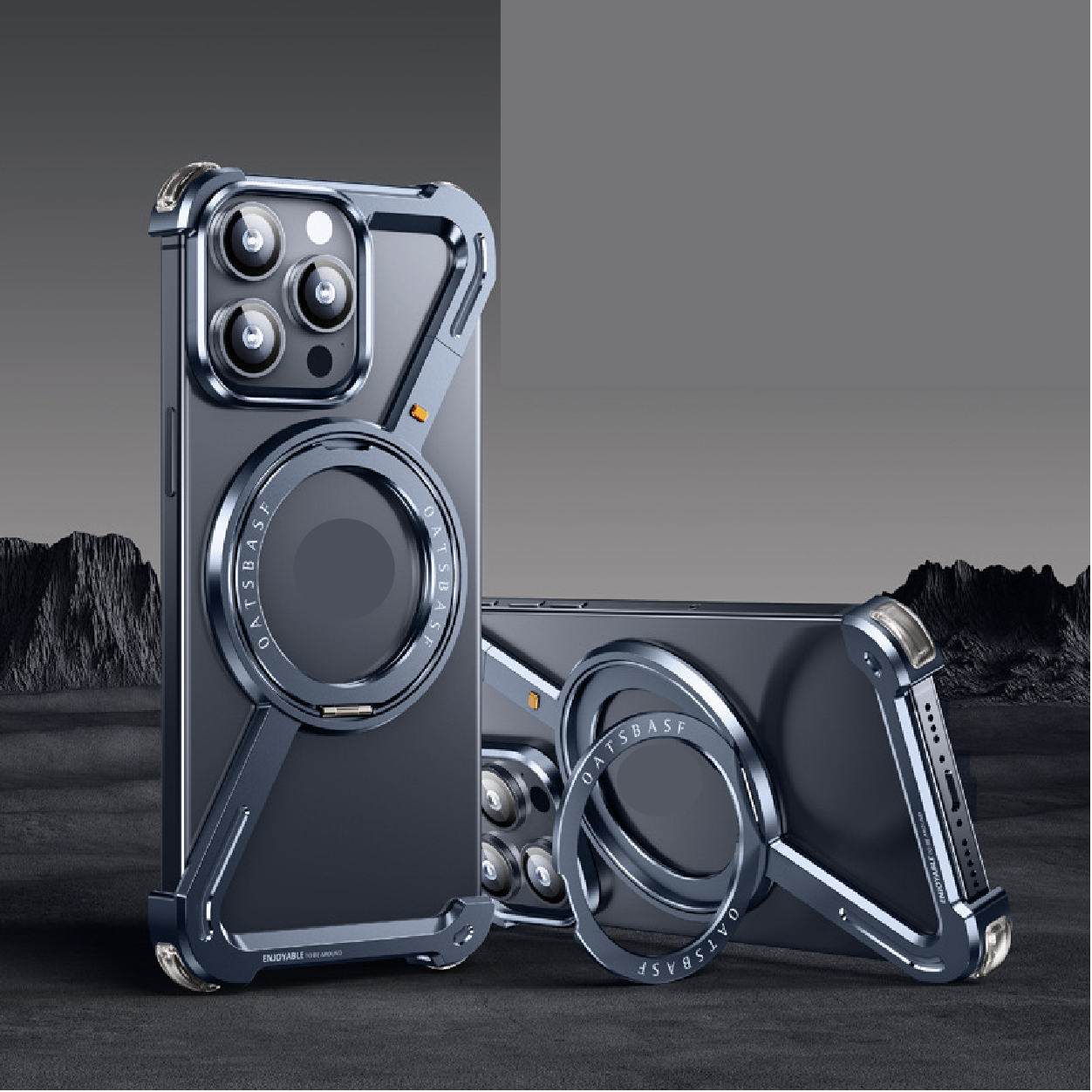 Creative Z-shaped Metal Rotating Stand Magnetic Phone Case