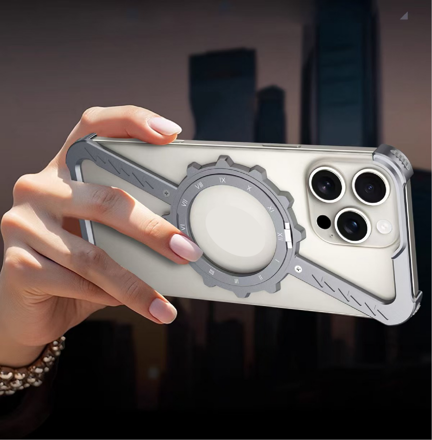 Z-Shape Gear Metal Magnetic Holder Phone Case