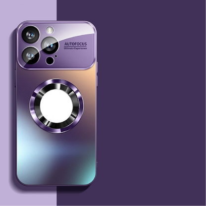 Large Window Lens Protection Frosted Magnetic Phone Case
