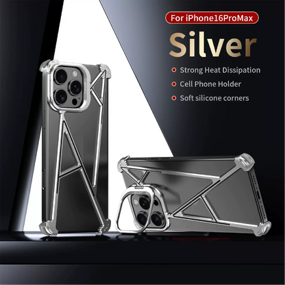 Innovative A-shaped Metal Lens Holder Phone Case