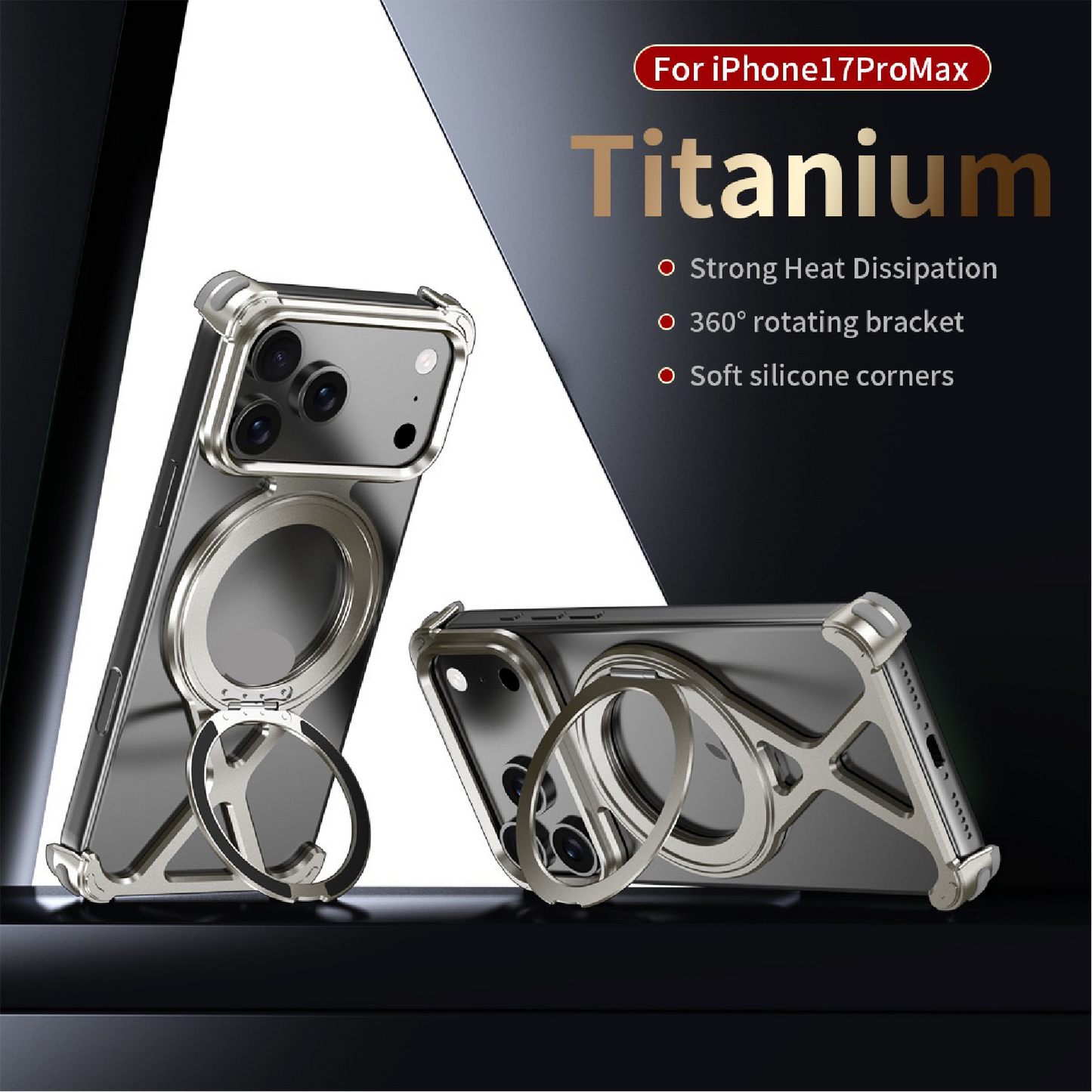 Personalized X-Line Styling Metal Magnetic Rotating Bracket Phone Case