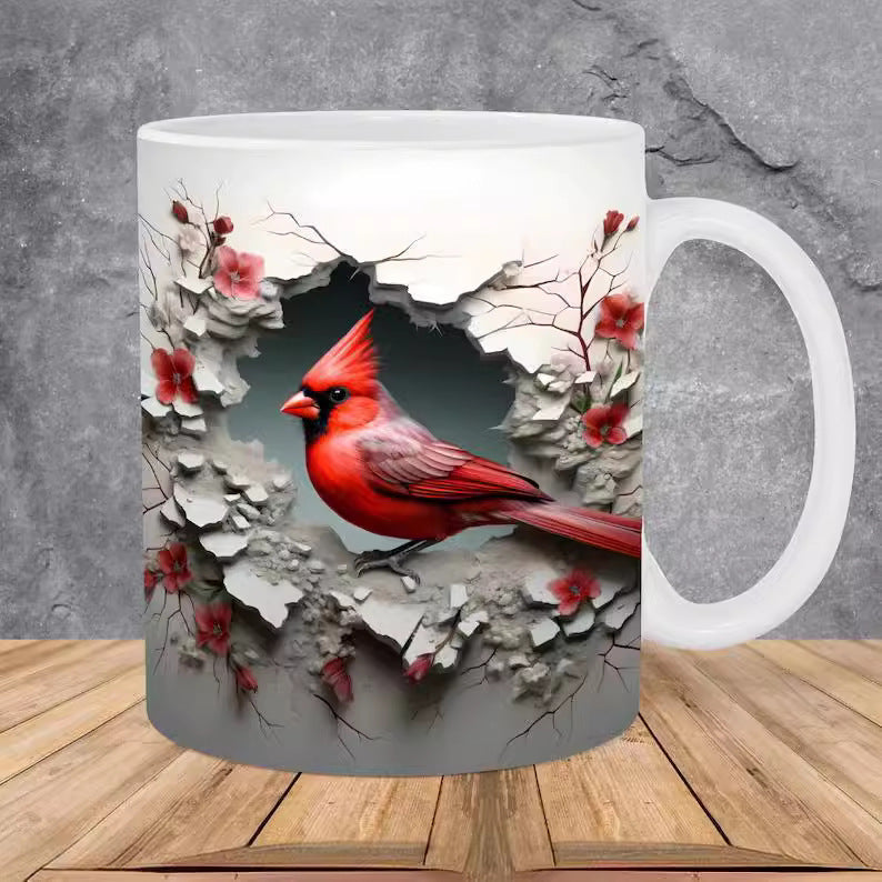 American Cardinals Holly Bird Ceramic Coffee Mug