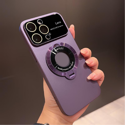 Fashion frosted lens protector bracket phone case