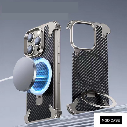 Metal Fiber Magnetic Holder Phone Case