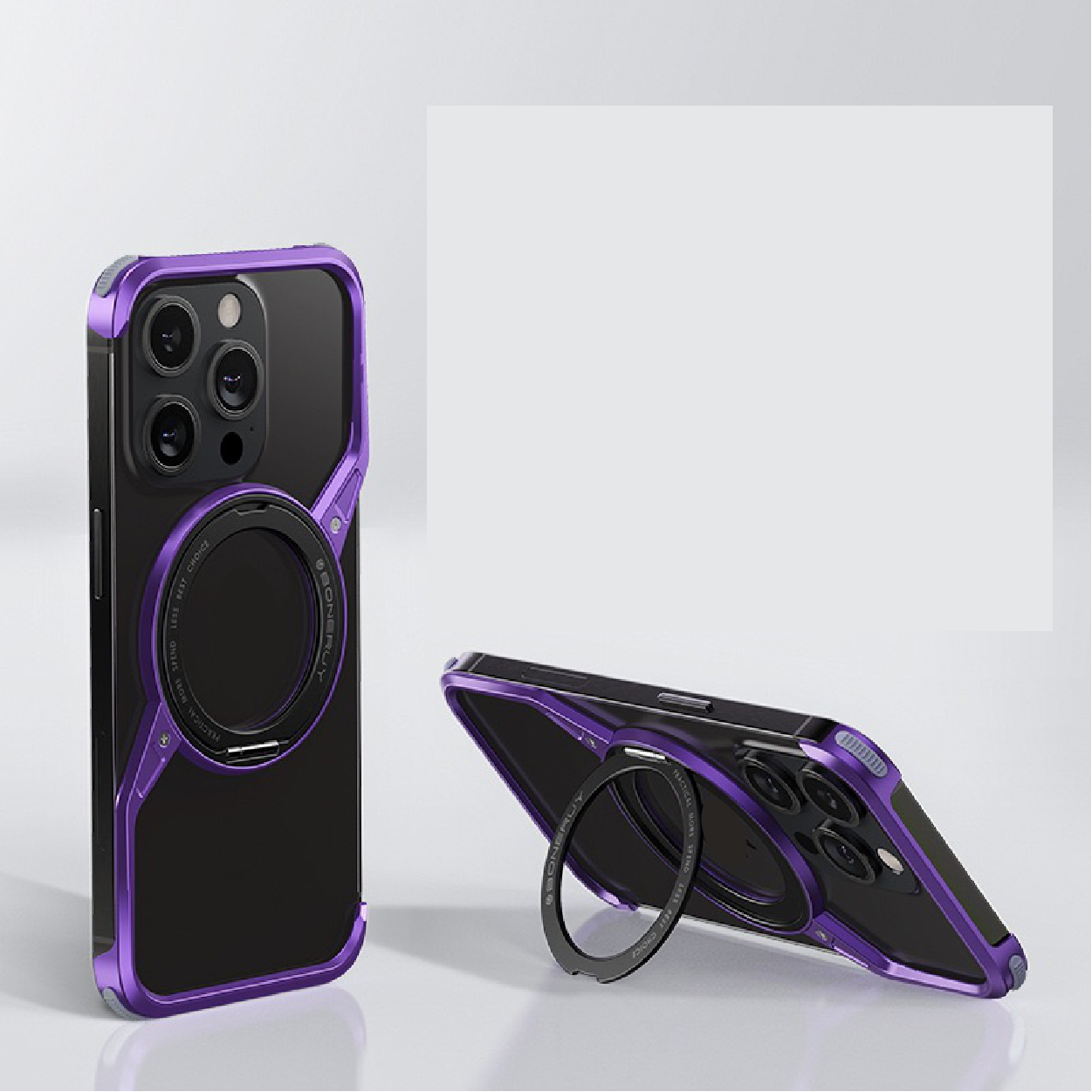 New S-shaped Metal Rotating Magnetic Stand Phone Case