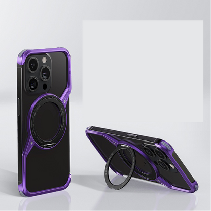 New S-shaped Metal Rotating Magnetic Stand Phone Case
